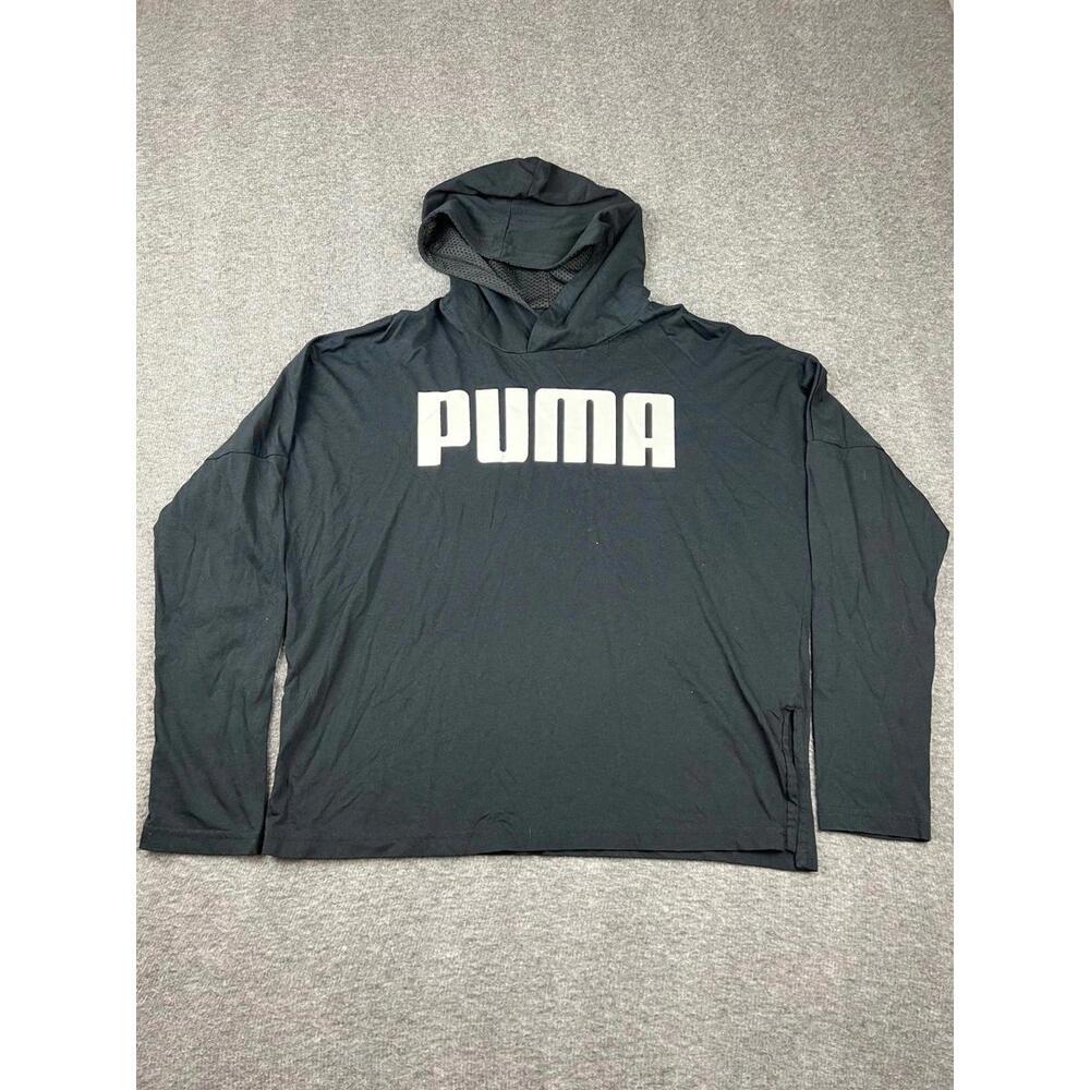 Puma Black Long Sleeve Hooded Sweatshirt Size Small